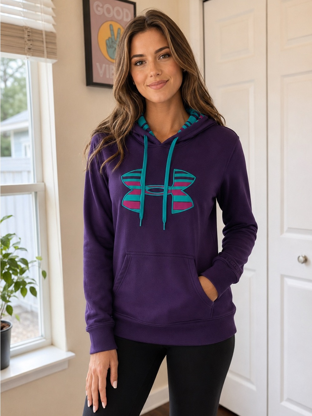 Under Armour UA Storm Purple Hoodie Women's Size Medium Fleece Pullover